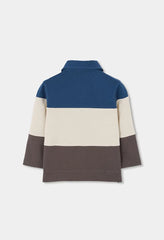 Polo Manga Larga Combinado Mapache Azul Boboli