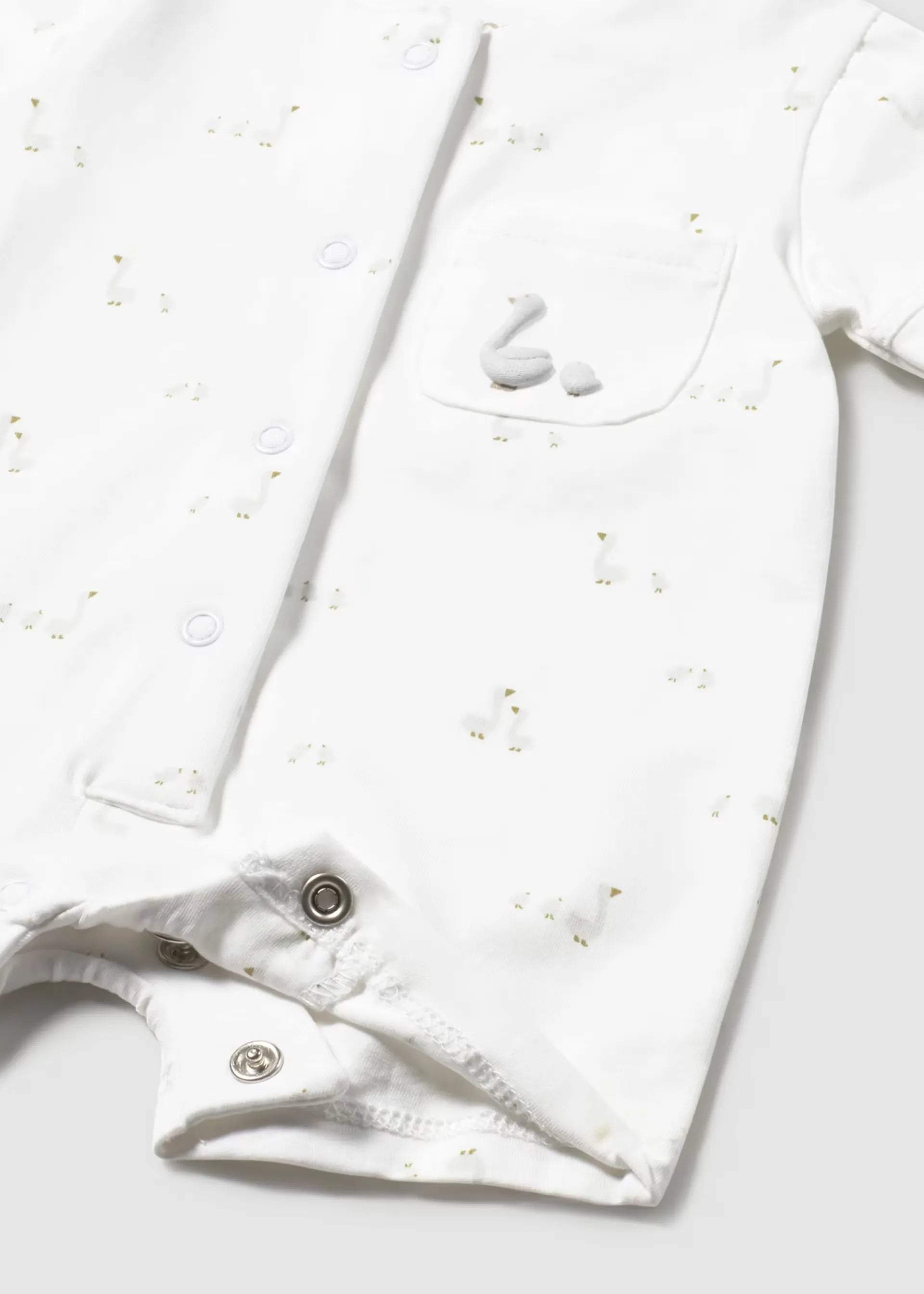 Set Pelele Estampado Patos Blanco Mayoral detalle