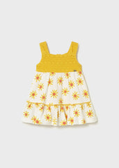 Vestido Combinado Margaritas Amarillo Mayoral