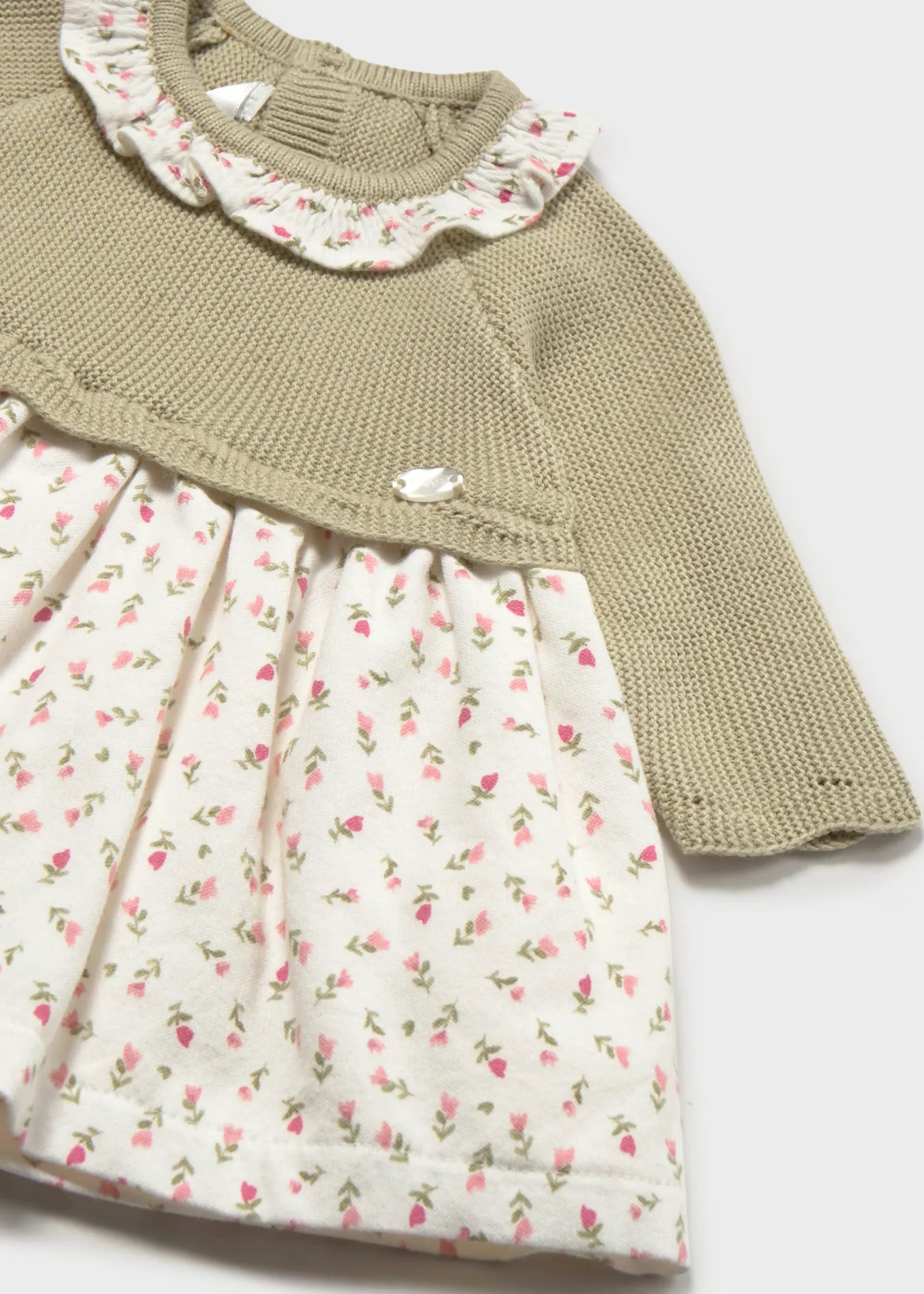 Vestido Combinado Tricot Laurel Verde Mayoral Detalle