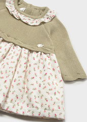 Vestido Combinado Tricot Laurel Verde Mayoral Detalle