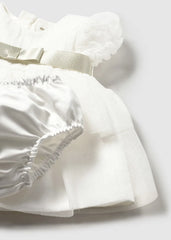 Vestido Ceremonia Tul Brillo Blanco Mayoral detalle