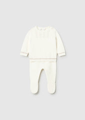 Primer Día Detalle Pecho Tricot Blanco Mayoral