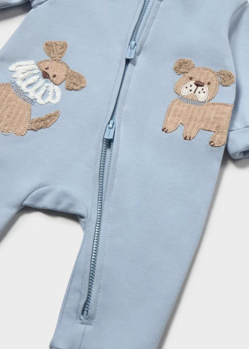 Pijama Bordados Dogs Cremallera Azul Mayoral Detalle