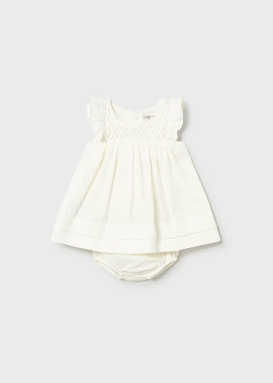 Vestido Pecho Tejido Crema Mayoral