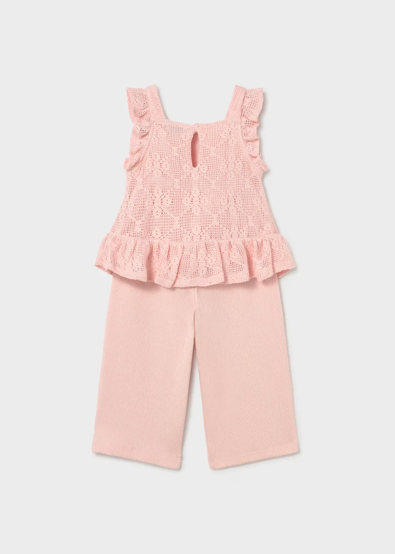 Conjunto Pantalón Blusa Crochet Rosa Mayoral estilo