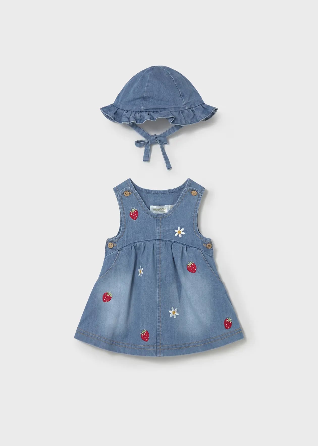 Vestido Denim Bordado Fresas Mayoral 