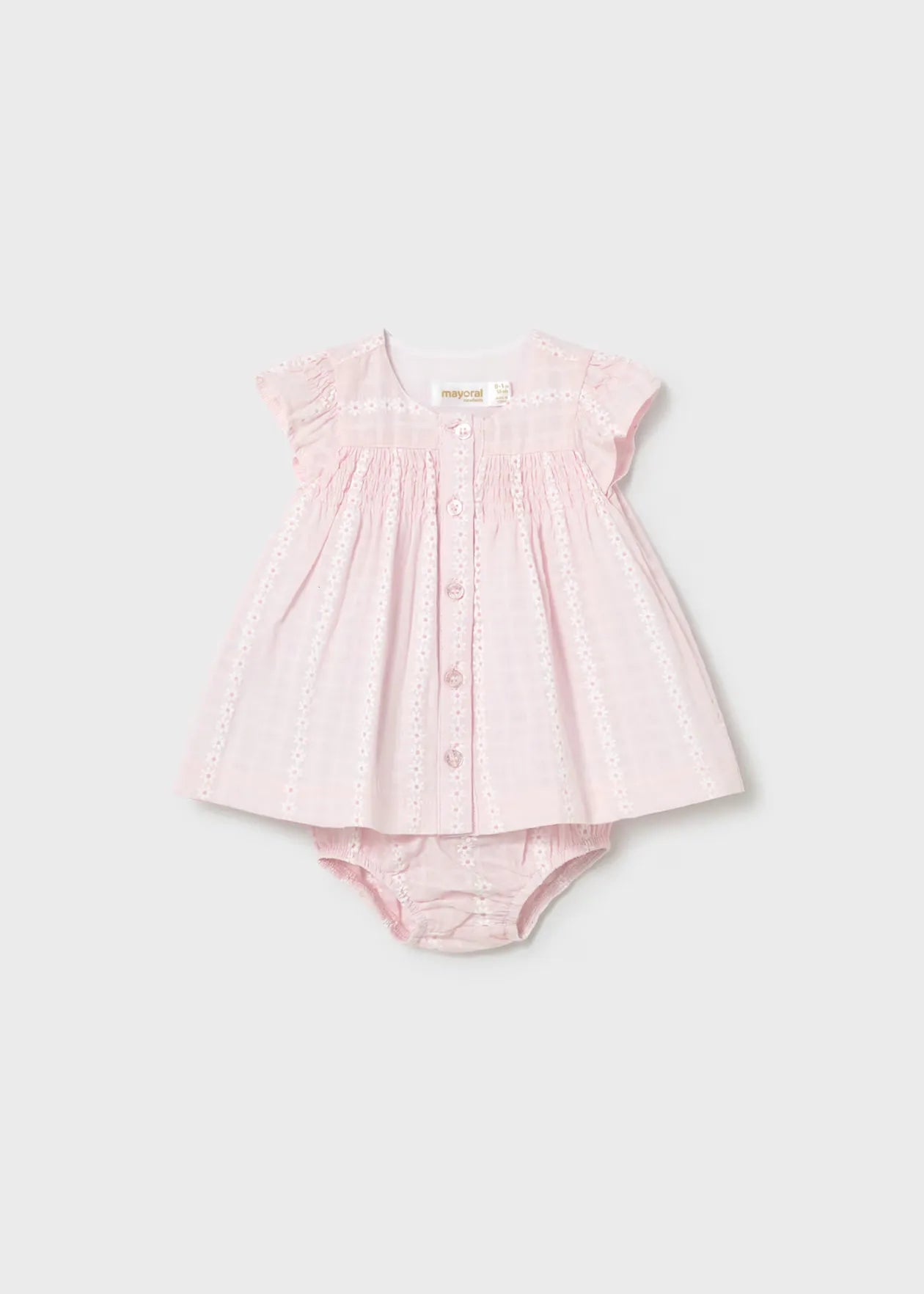Vestido Resortado Estampado Rosa Mayoral