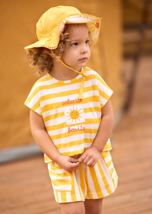 Conjunto Short Blusa Rayas Sol Amarillo Mayoral