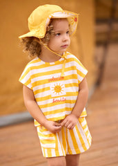 Conjunto Short Blusa Rayas Sol Amarillo Mayoral