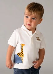 Polo Estampado Animales Blanco Mayoral modelo