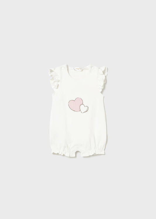 Pelele Estampado Corazones Blanco Mayoral