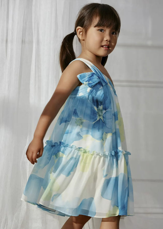 Vestido Velo Estampado Aguamarina Abel & Lula