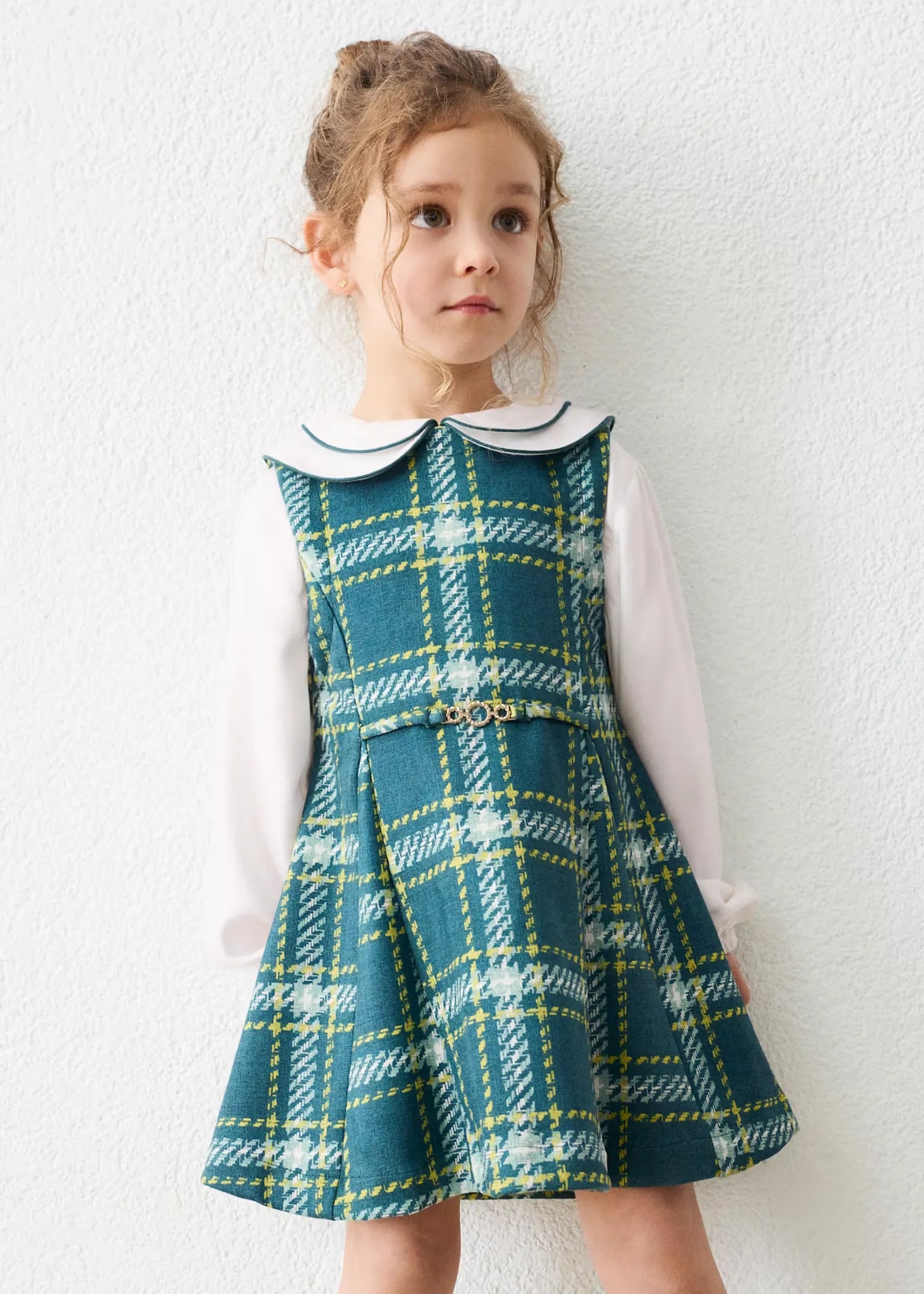 Vestido Combinado Pichi Cuello Verde Mayoral modelo