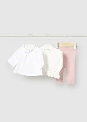 Primer Día Tricot Combinado Puntos Rosa Mayoral