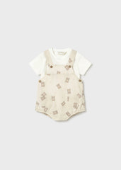 Conjunto Overol Estampado Osos Café Mayoral