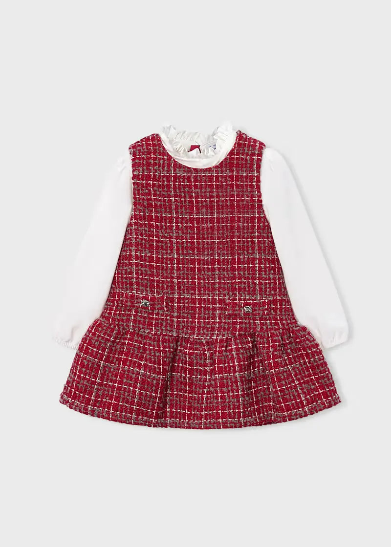 Vestido Combinado Pichi Tejido Rojo Mayoral 