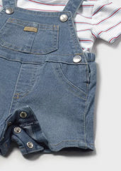 Conjunto Overol Denim Camiseta Rayas Mayoral detalle
