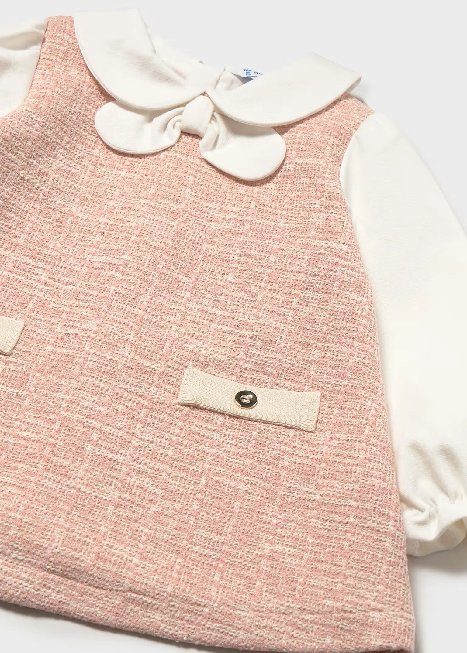 Vestido Combinado Tejido Rosa Mayoral DETALLE
