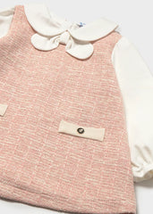 Vestido Combinado Tejido Rosa Mayoral DETALLE