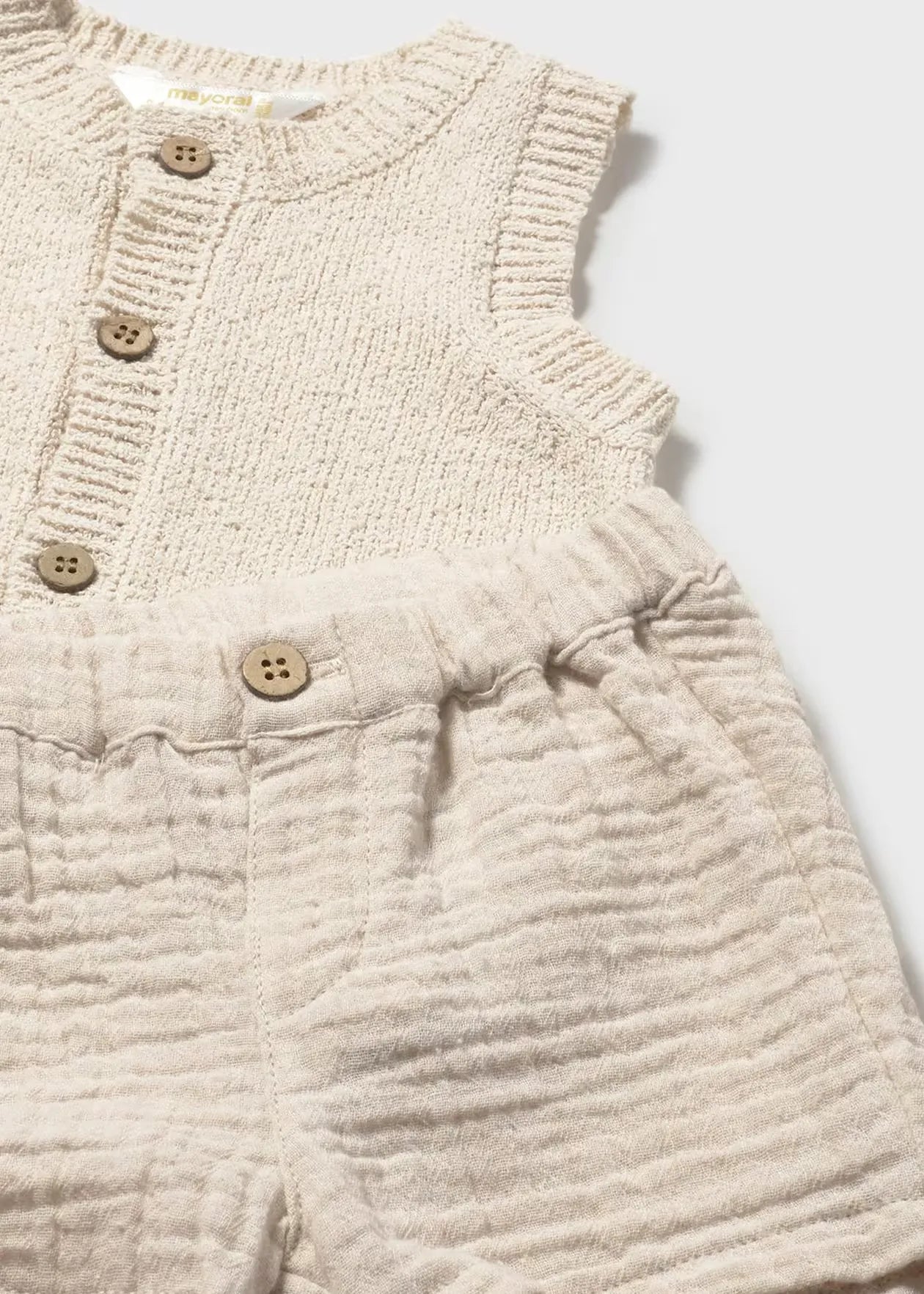 Conjunto 3 Piezas Chaleco Tejido Beige Mayoral 