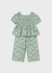 Conjunto Pantalón Flores Verde Mayoral estilo