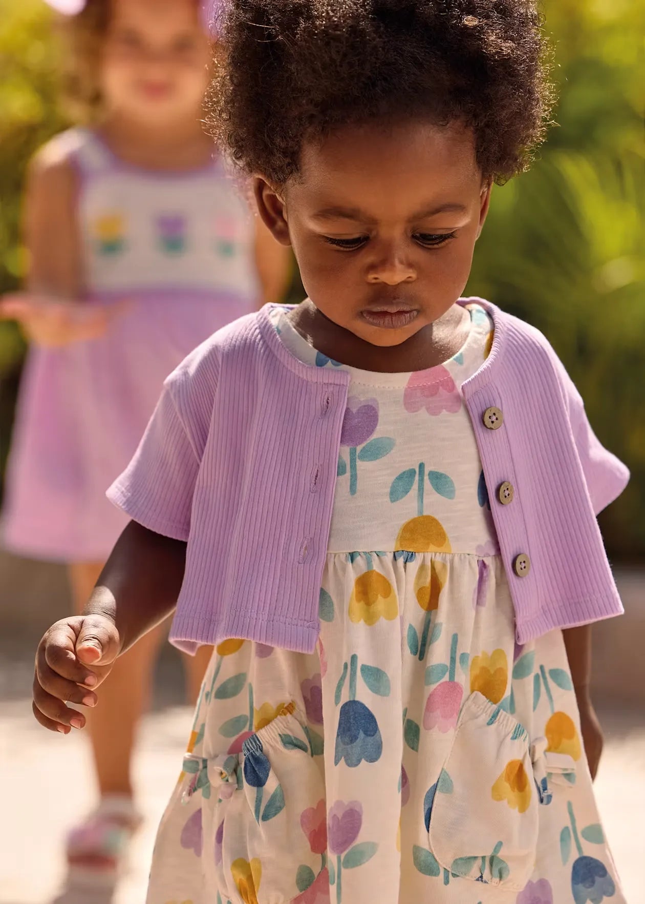 Vestido con Chaqueta Flores Lila Mayoral niña