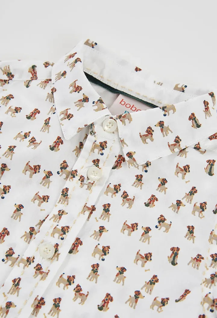 Camisa Manga Larga Estampado Dog Boboli cuello 