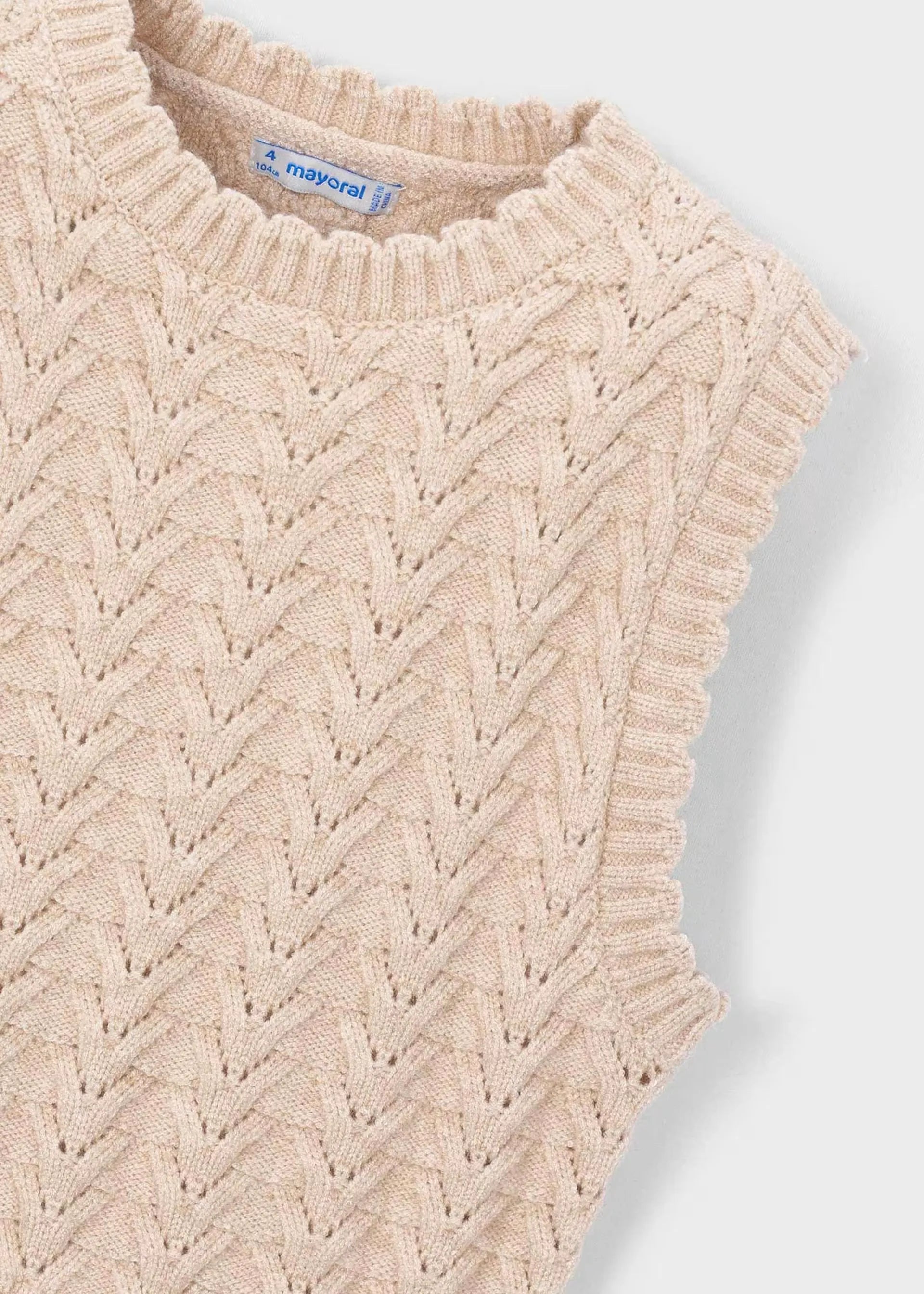 Blusa Estilo Chaleco Tejido Beige Mayoral Detalle