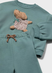 Conjunto Pantalon Bordado Dog Verde Mayoral Detalle