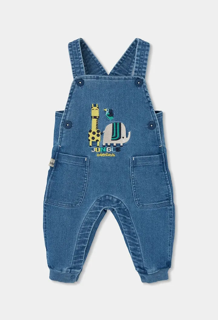 Conjunto Overol Bordado Jungle Elefante Boboli estilo