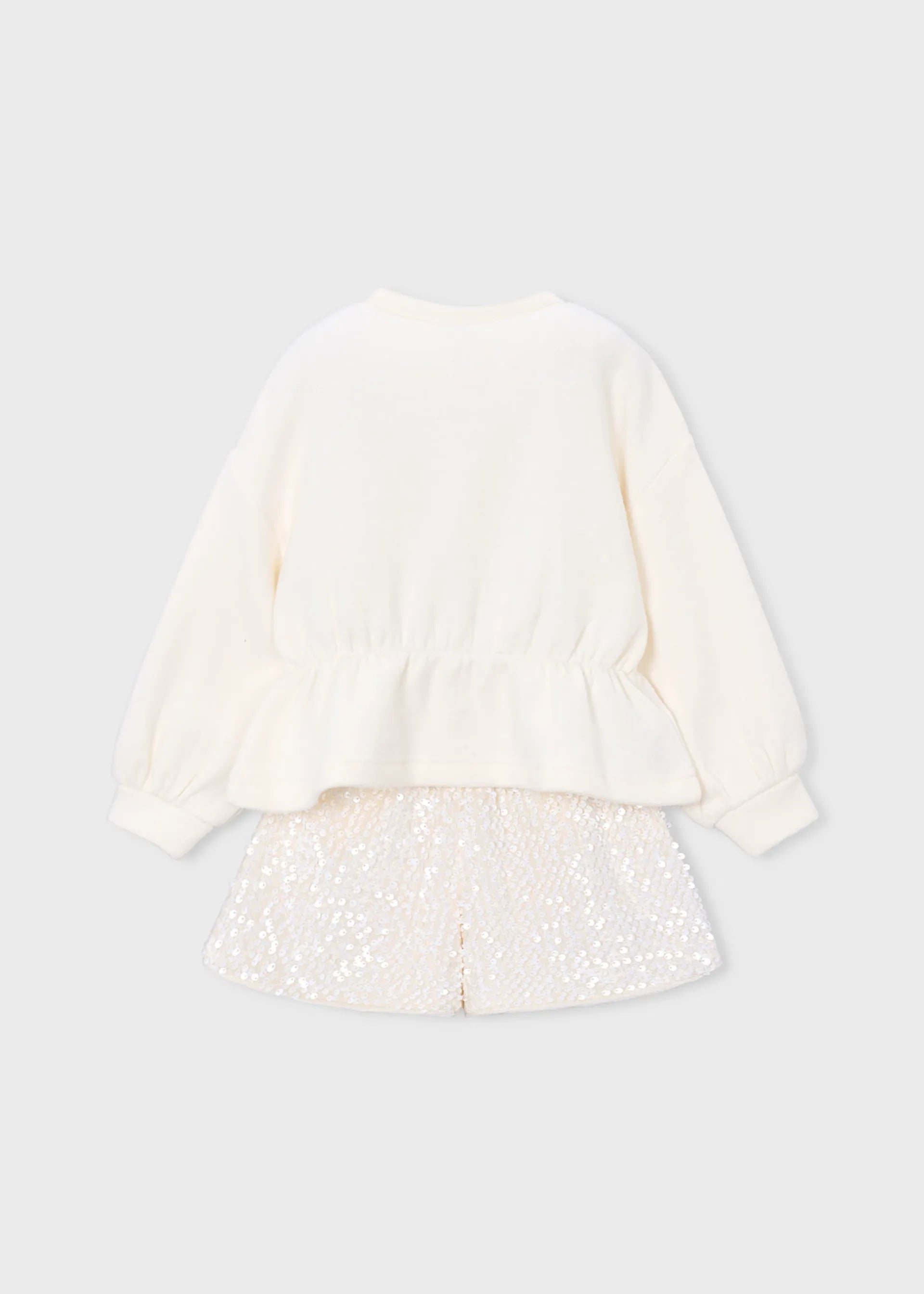 Conjunto Short Lentejuelas Crema Mayoral detalle