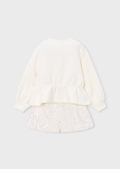 Conjunto Short Lentejuelas Crema Mayoral detalle