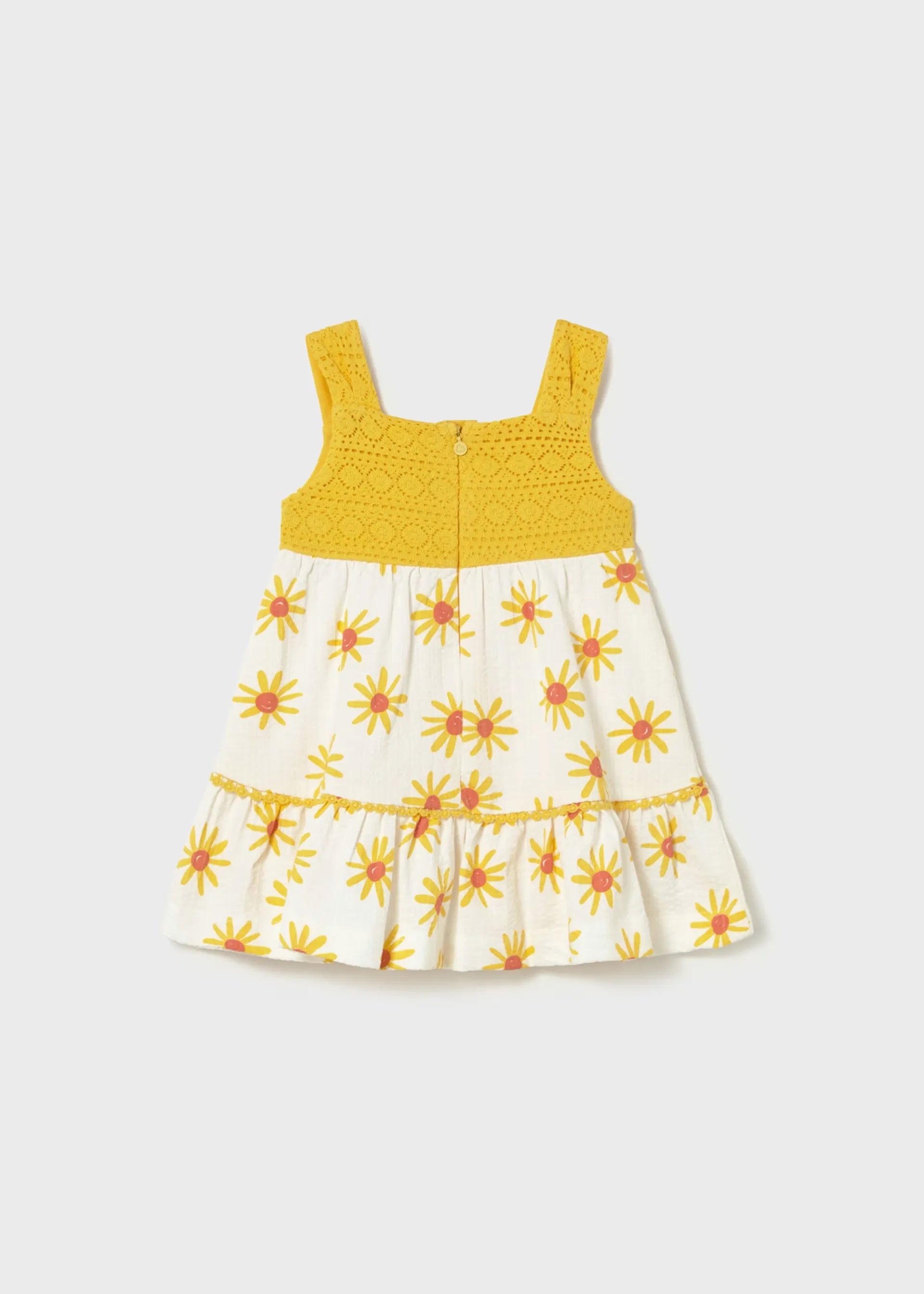 Vestido Combinado Margaritas Amarillo Mayoral estilo
