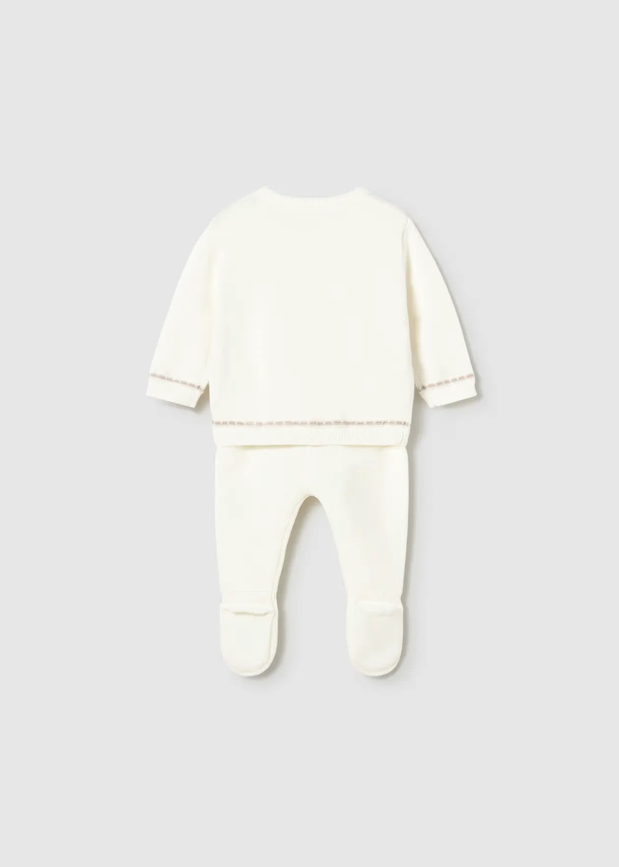 Primer Día Detalle Pecho Tricot Blanco Mayoral estilo