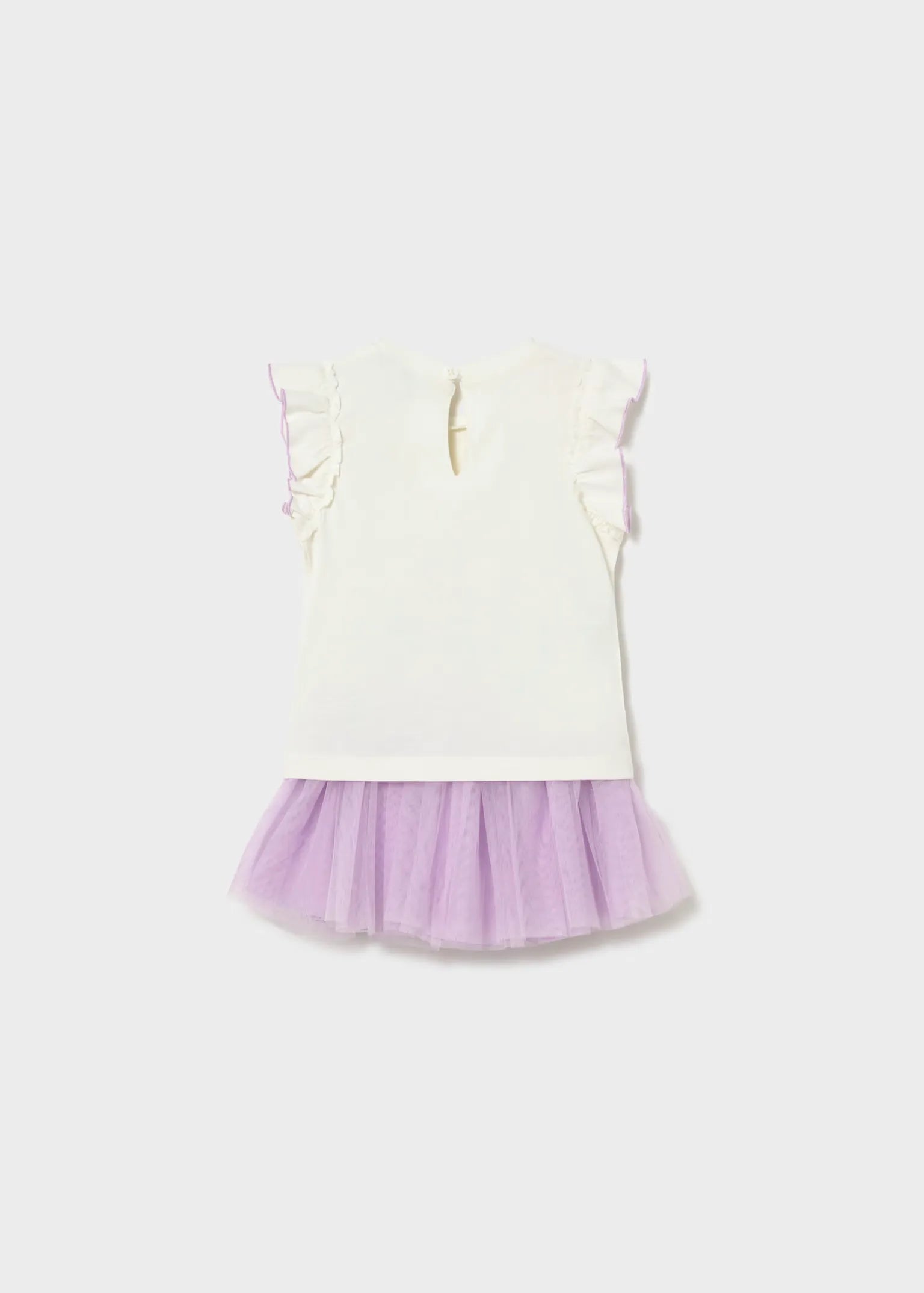 Conjunto Falda Tul Blusa Bordado Flor Lila Mayoral ESTILO