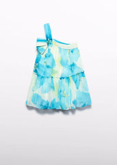 Vestido Velo Estampado Aguamarina Abel & Lula