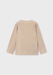 Camiseta Manga Larga Oso Beige Mayoral Moda
