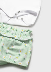 Conjunto Short y Body Cuello Estampado Flores Mayoral detalle