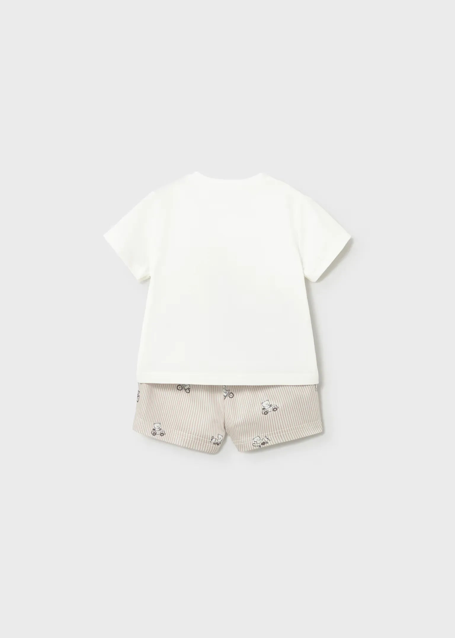 Conjunto Bermuda Bordado Oso Avión Beige Mayoral estilo