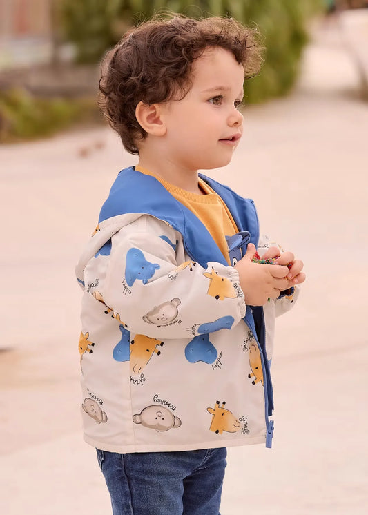 Chaqueta Reversible Estampado Hipopotamo Azul Mayoral modelo