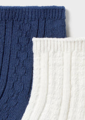 Set 2 Pares Medias Azul Blanco Mayoral Estilo