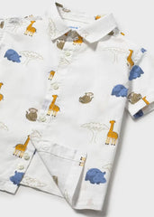 Camisa Estampado Animales Blanco Mayoral detalle