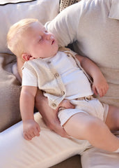 Conjunto 3 Piezas Chaleco Tejido Beige Mayoral Modelo