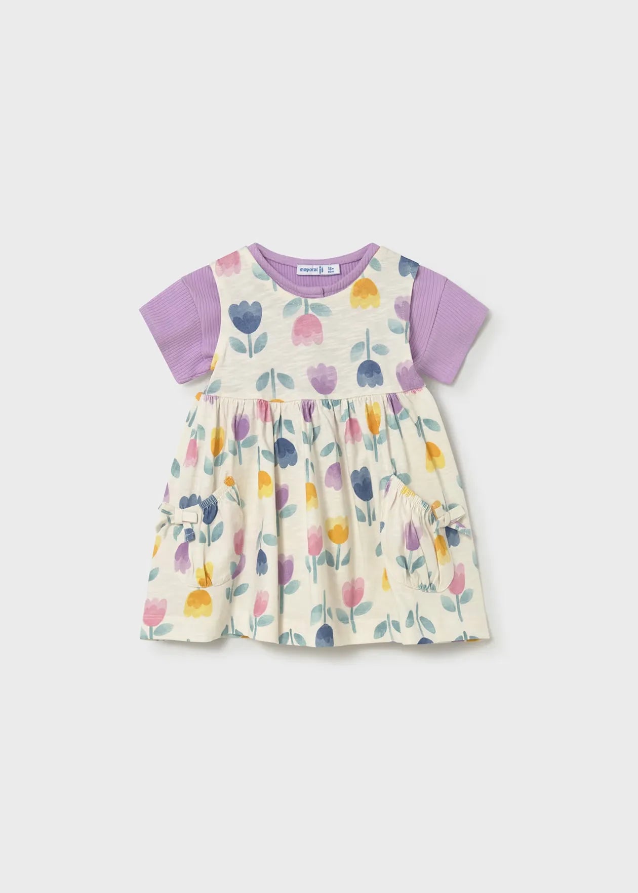 Vestido con Chaqueta Flores Lila Mayoral 