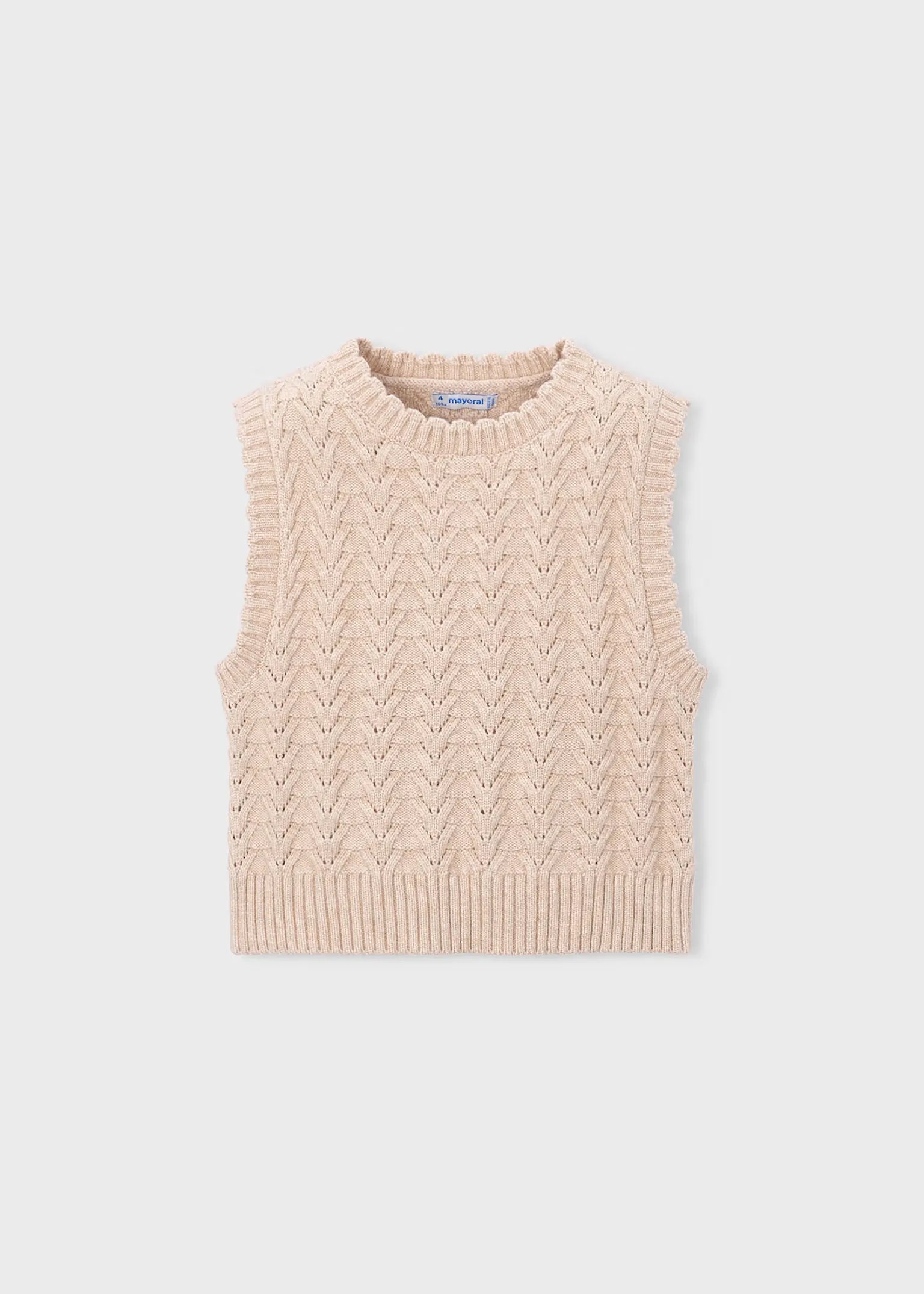 Blusa Estilo Chaleco Tejido Beige Mayoral 