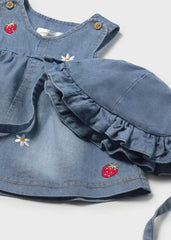 Vestido Denim Bordado Fresas Mayoral detalle