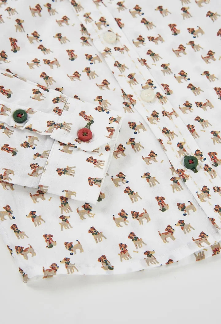 Camisa Manga Larga Estampado Dog Boboli detalle