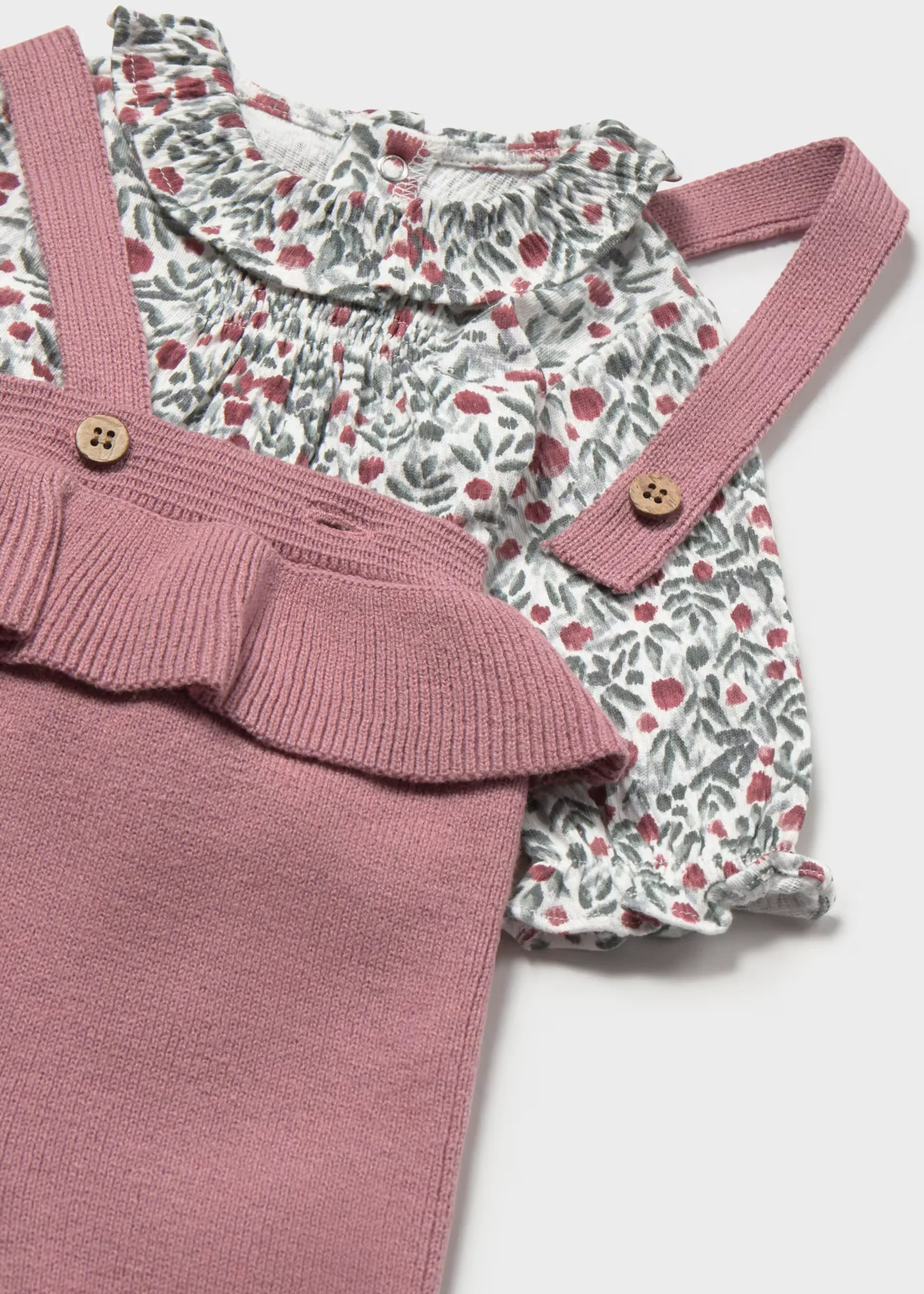 Conjunto 3 Piezas Tricot  Estampado Flores Lila Mayoral Detalle