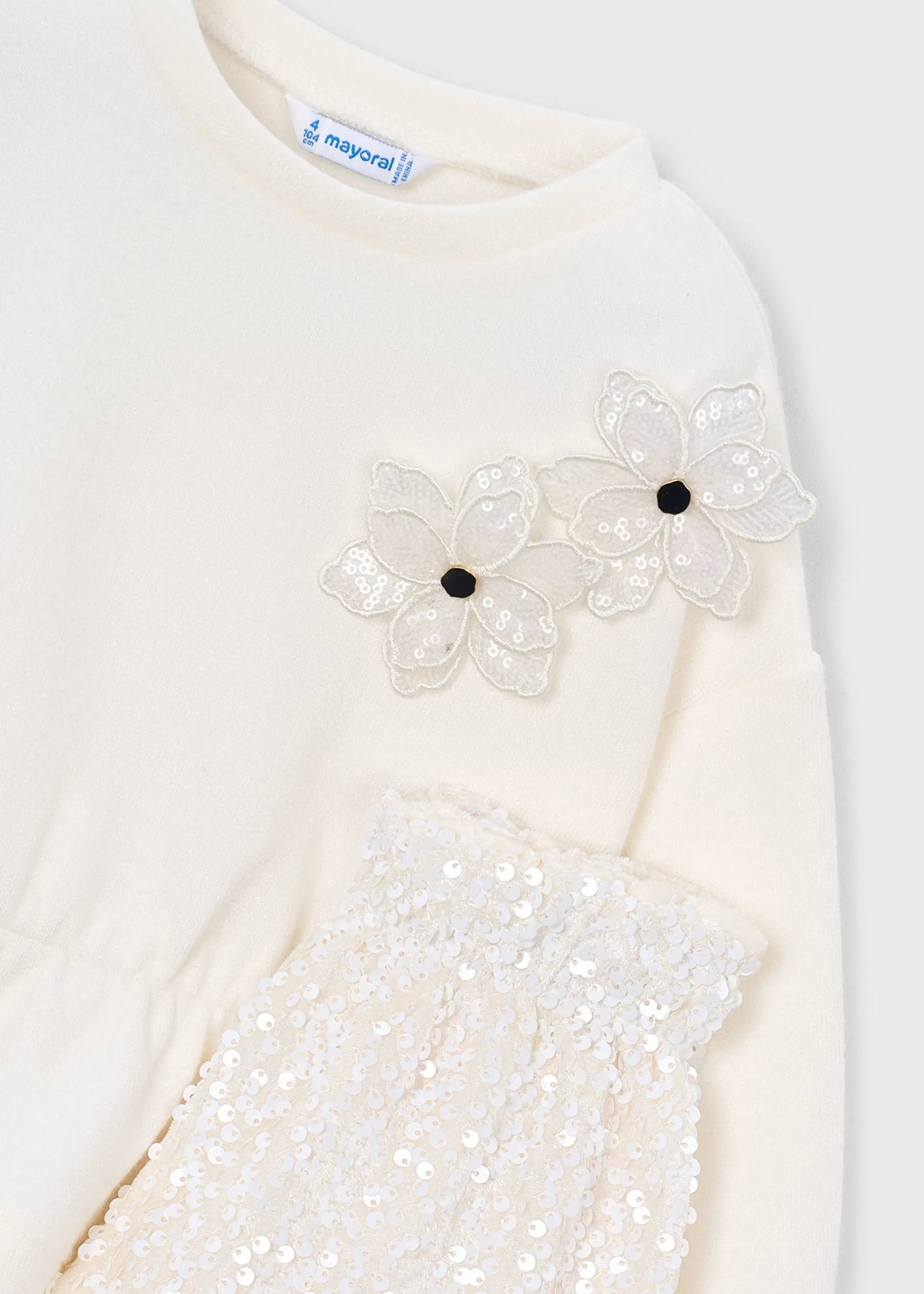 Conjunto Short Lentejuelas Crema Mayoral estilo